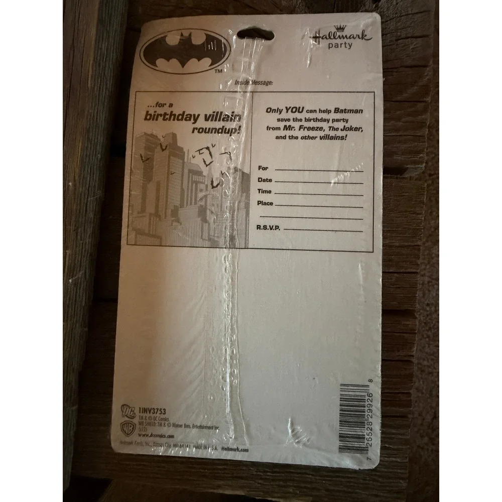Hallmark Batman Party Invitations Superhero Birthday Cards 8 ct NWT Vintage Hero